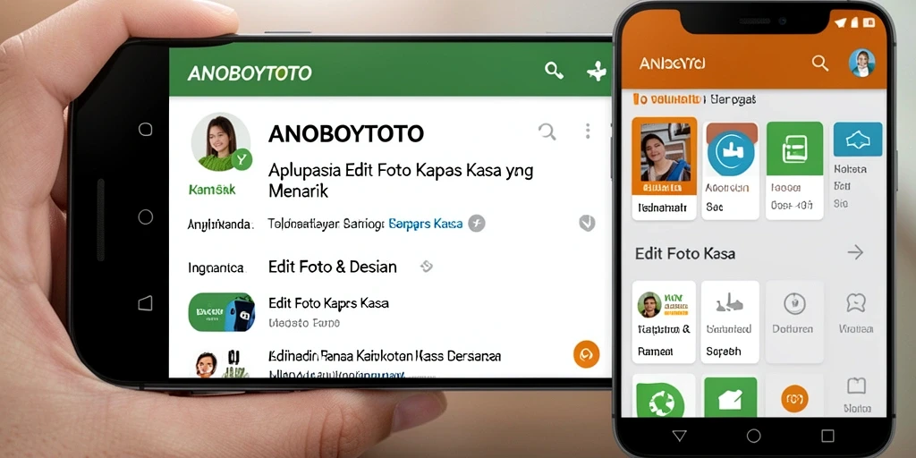 Antarmuka intuitif ANOBOYTOTO saat mengedit foto kertas kaca.