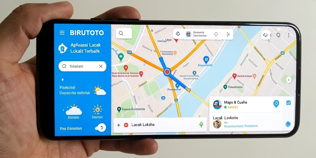 Antarmuka BIRUTOTO yang intuitif untuk lacak lokasi.