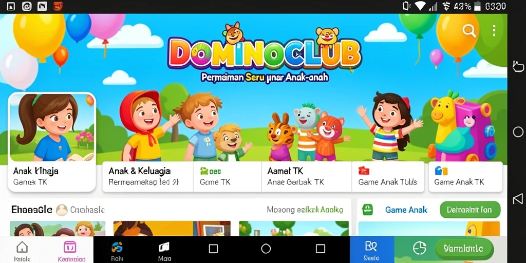 Antarmuka menarik dan fungsi permainan edukatif untuk anak-anak.