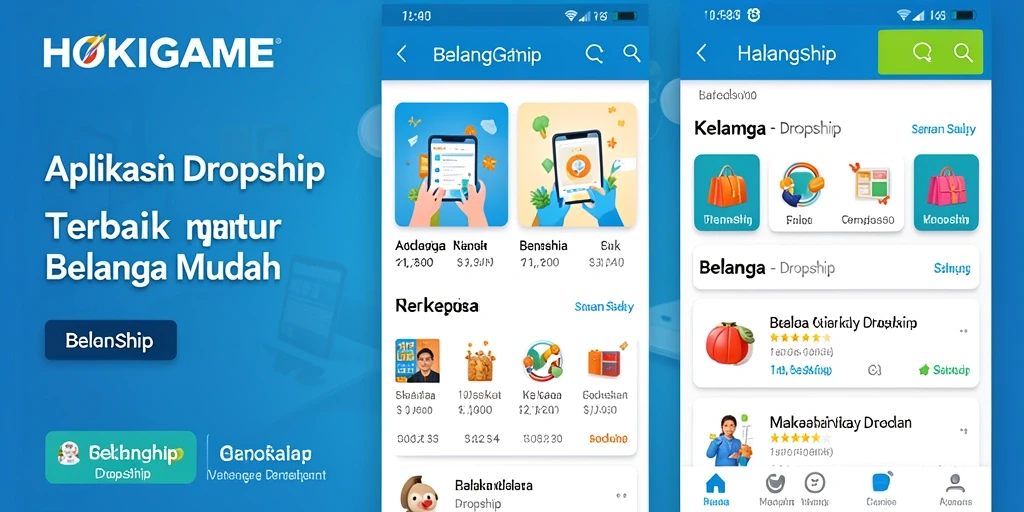 Tampilan utama HOKIGAME yang menampilkan berbagai produk dropship.