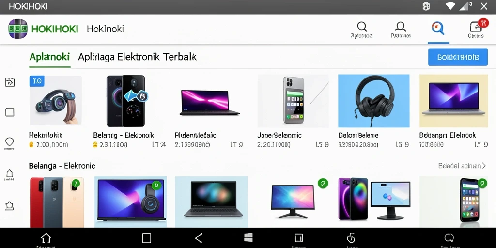 Antarmuka HOKIHOKI yang intuitif untuk belanja elektronik.