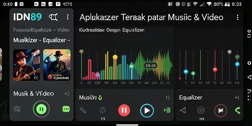 Antarmuka elegan aplikasi IDN89 dengan berbagai fitur equalizer