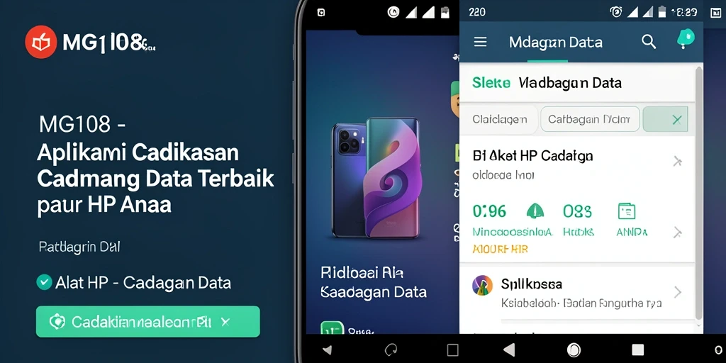 Antarmuka MG108 menampilkan fitur cadangan data yang praktis dan efisien.