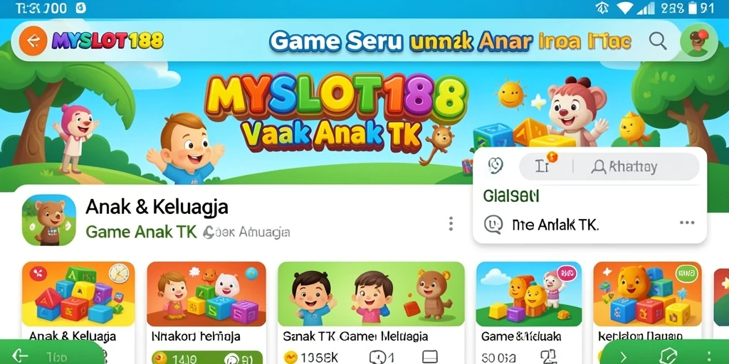 Tampilan antarmuka MYSLOT188 yang ramah anak dan menarik.