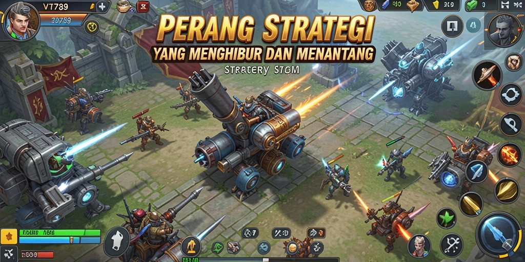 Tampilan antarmuka VT789 yang menarik dan intuitif saat bermain di mode strategi.